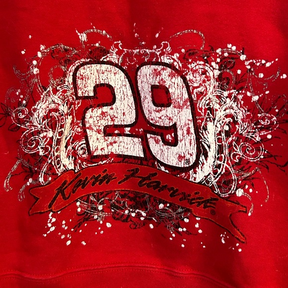 Cropped Red Zip Up Hoodie - Picture 2 of 4